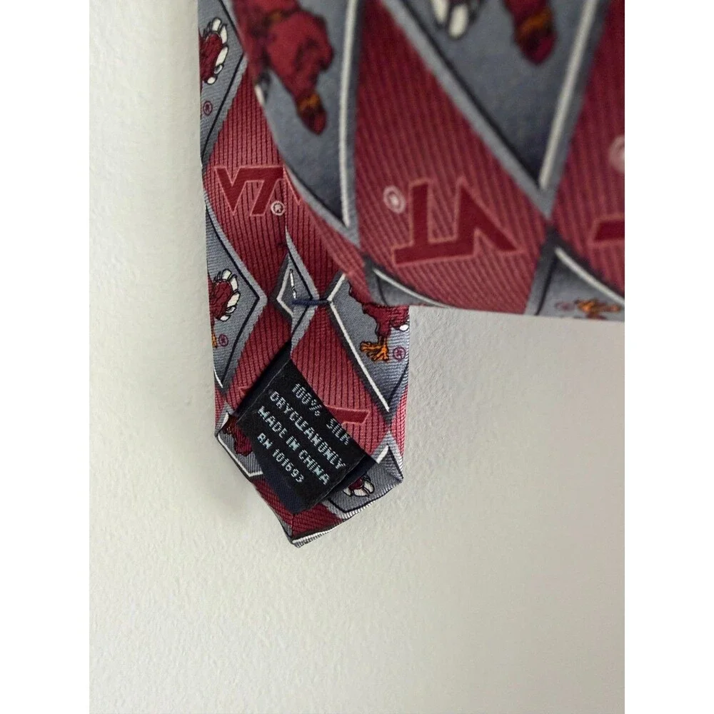 Eagle Neckwear VT Virginia Tech‎ Silk Tie Red Hokies Logo Novelty Classic